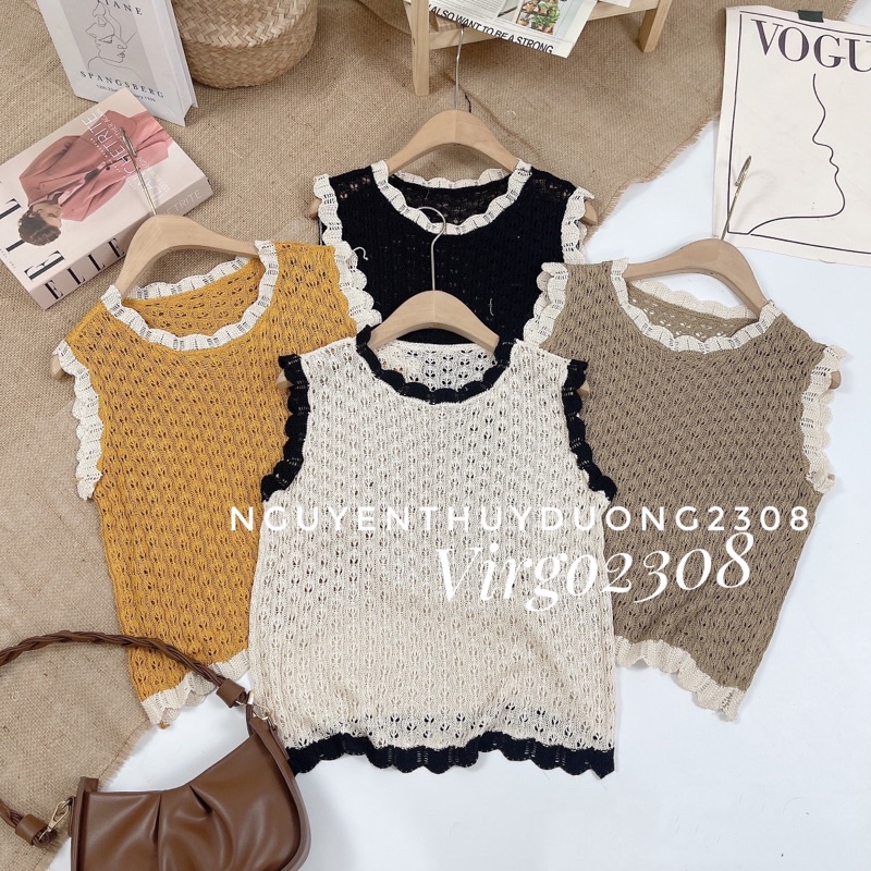 ÁO LEN SÁT NÁCH VIỀN SÓNG BASIC HÀNG QUẢNG CHÂU