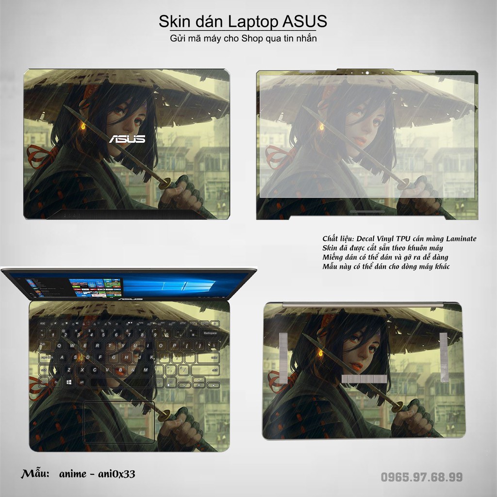 Skin dán Laptop Asus in hình Anime image (inbox mã máy cho Shop)