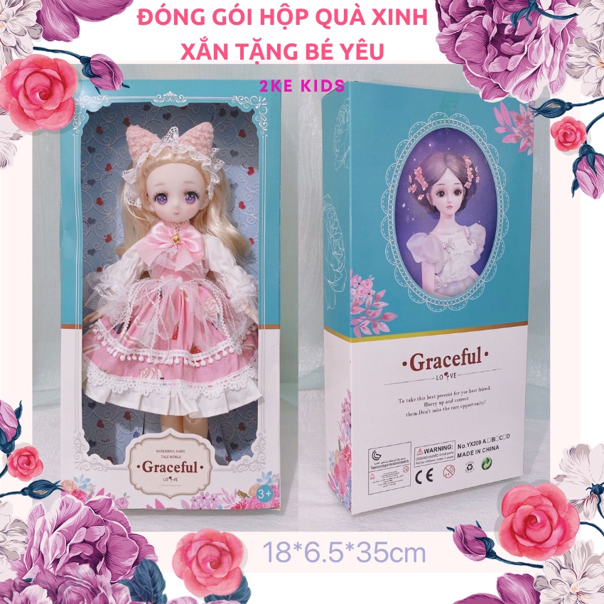 Búp bê cho bé gái cao 30cm, búp bê barbie công chúa dễ thương đồ chơi cho bé gái làm quà tặng noel giáng sinh,sinh nhật.