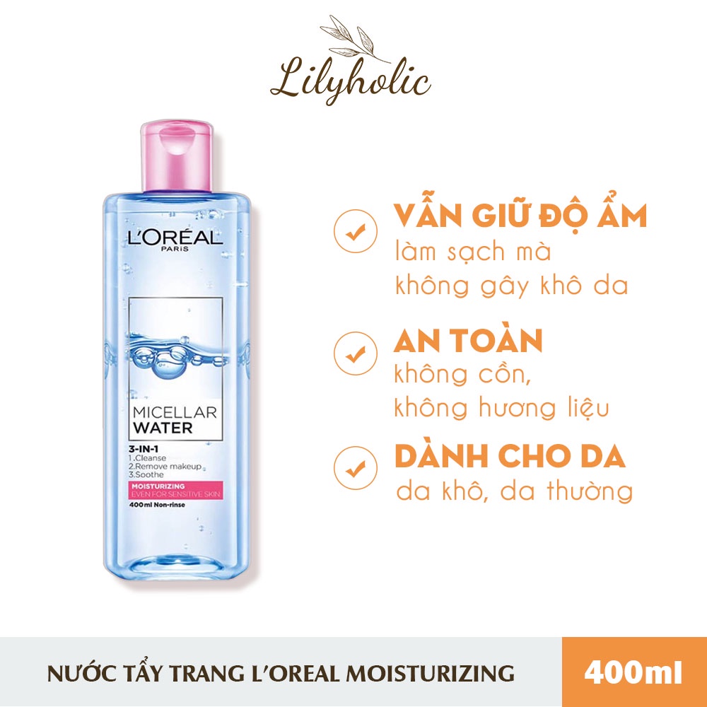 Nước Tẩy Trang Loreal - L'Oreal Paris 3-in-1 Micellar Water 400ml