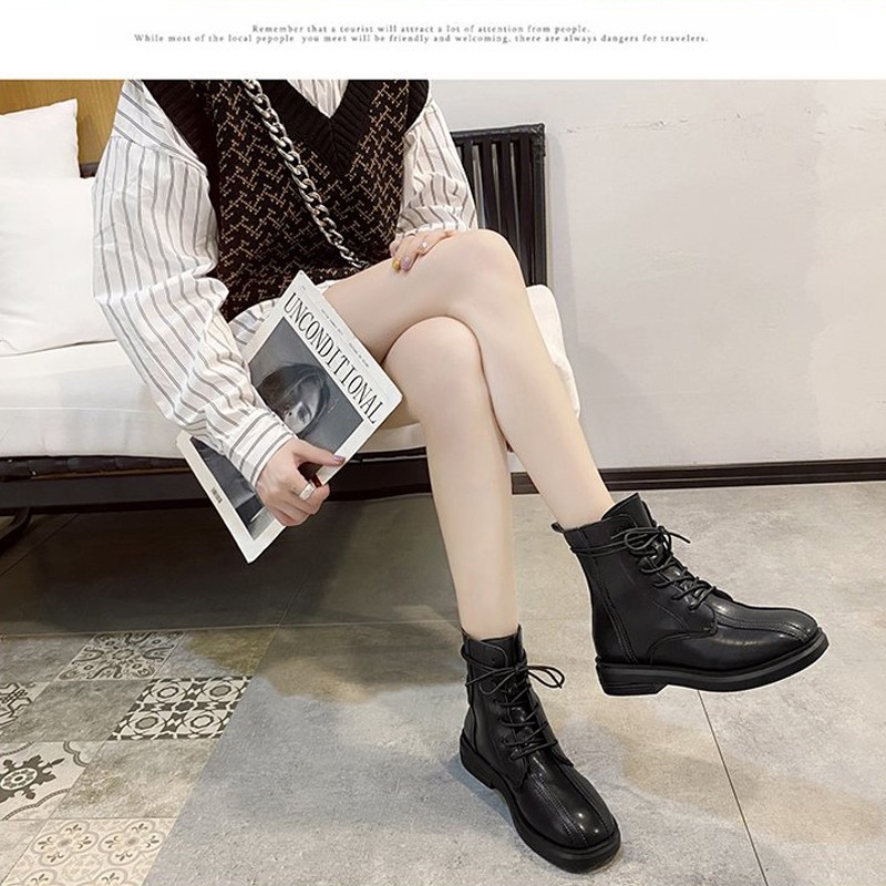 Boots Nữ Hack Chân Chất Liệu Da Siêu Mềm Kiểu Dáng Hàn Quốc BLUEWIND 68717 | BigBuy360 - bigbuy360.vn