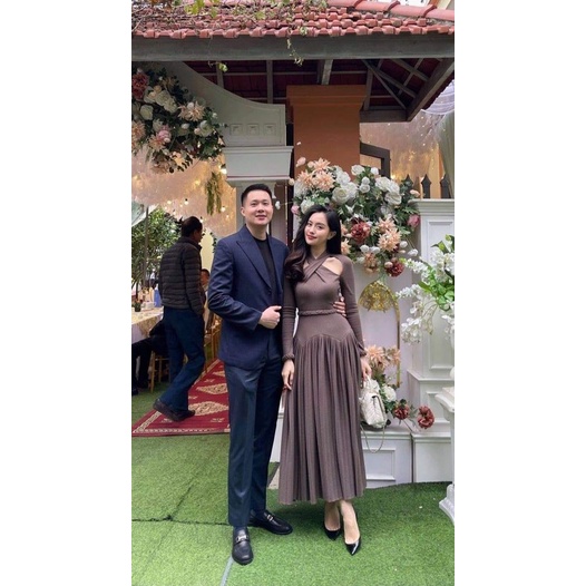 Váy Lilinen 2 màu xanh nâu sang trọng quyến rũ nhà ME Design | BigBuy360 - bigbuy360.vn