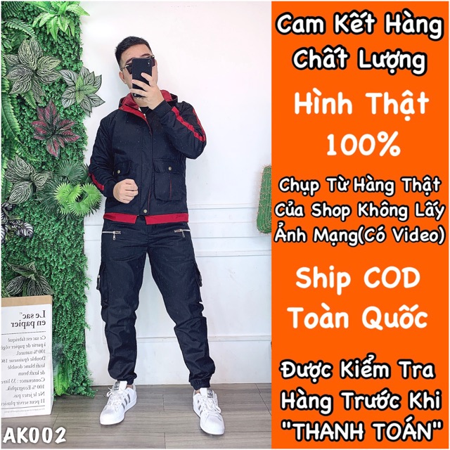 Áo Khoác Kaki Bomber Jackets 2 Lớp Form Rộng Unisex Couple TRƠN PHỐI MÀU ĐEN - AK1002