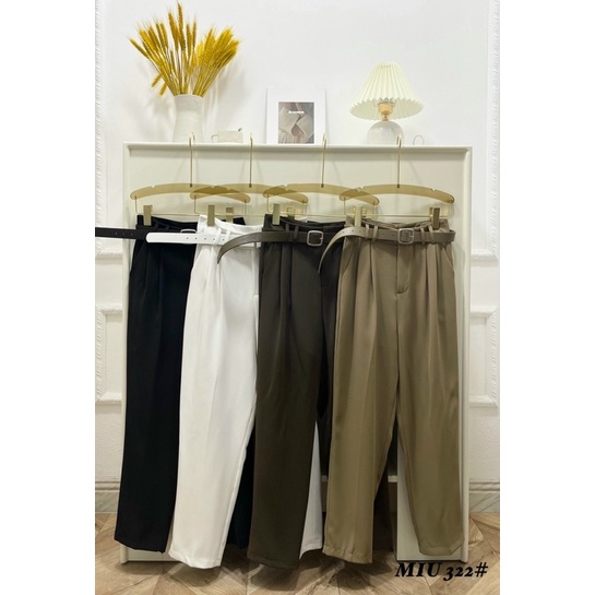 Quần baggy vải kèm đai vuông mã 322