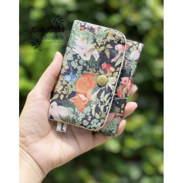 Ví vải handmade HAPPY ZOO 2 ngăn