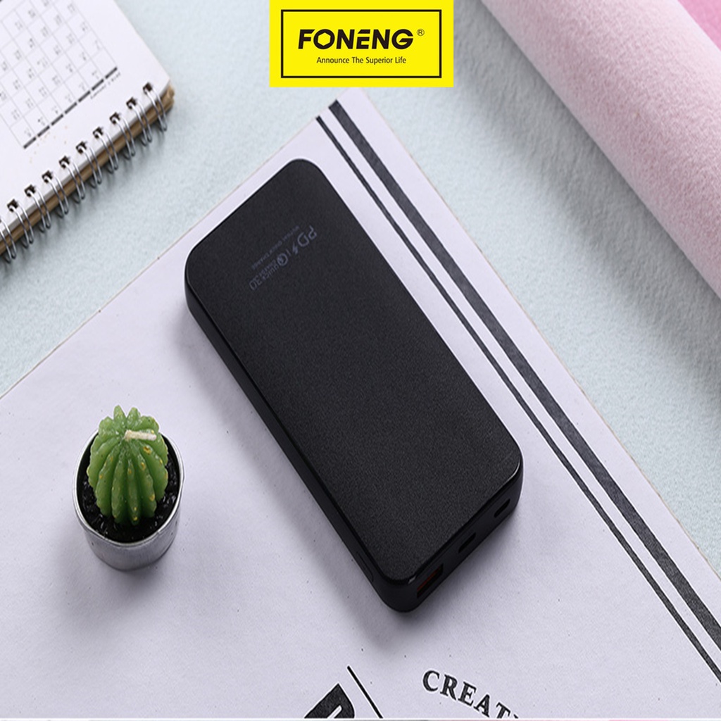 Pin dự phòng FONENG Q18 Sạc nhanh PD + QC 3.0 10000mAh 18W bọc vải Sang Trọng Cá Tính