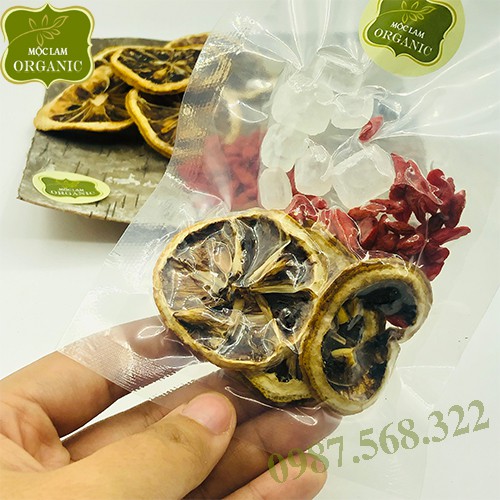 Chanh vàng thát lát sấy khô cao cấp nguyên miếng Mộc Lam Túi zíp 100g