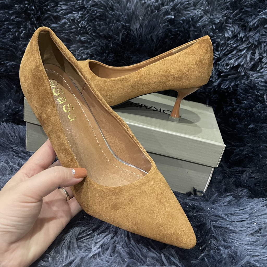 giày cao gót da lộn 5cm- 8860