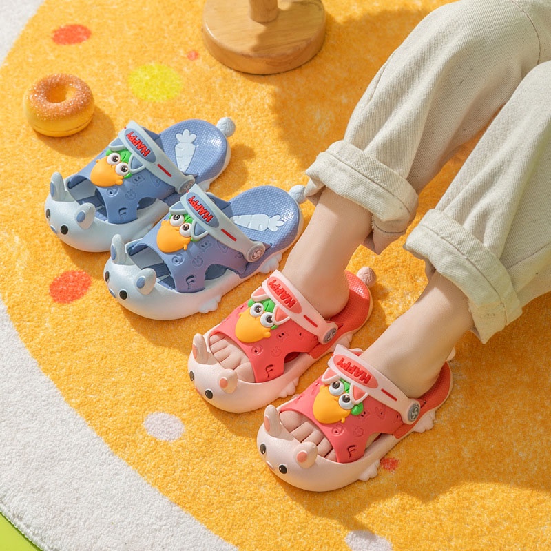 Dép Sandal Nhựa PVC Đế Mềm Chống Trượt Họa Tiết Hoạt Hình Cho Bé