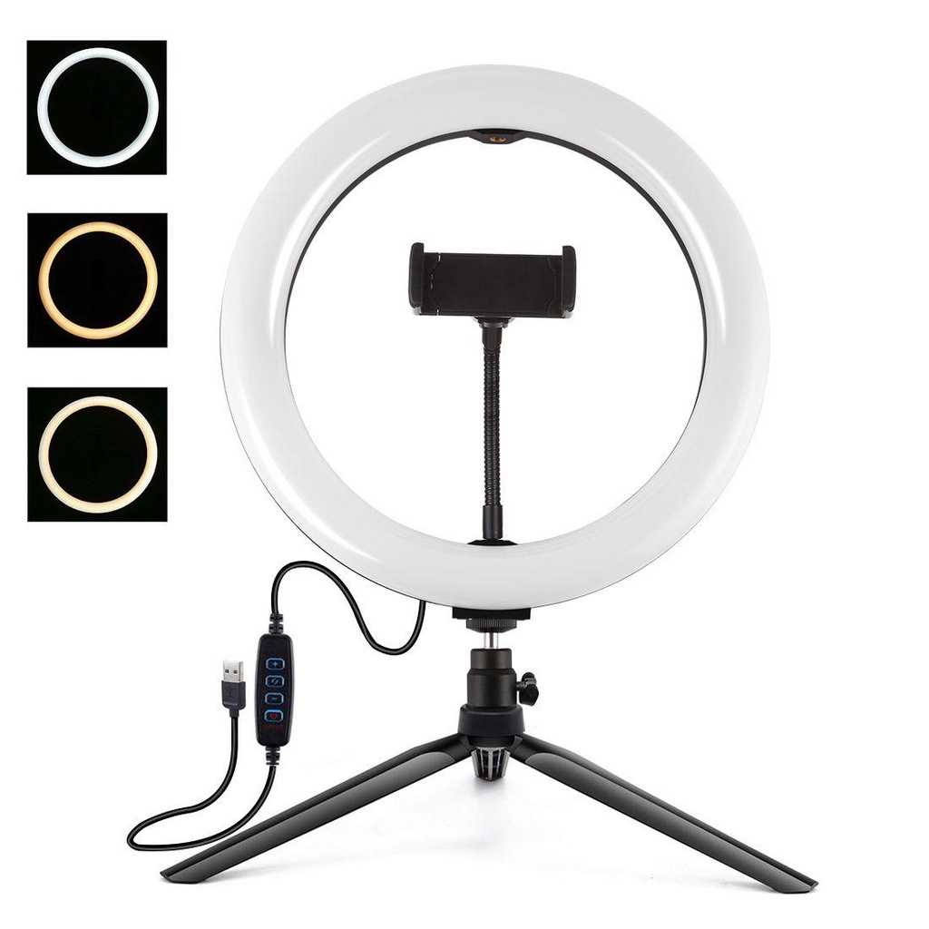 Vòng Đèn LED Chụp Ảnh 3 Màu Sắc Kết Nối Cong Hiệu Ứng Nhiệt Độ Chụp Ảnh Tik Tok Youtube Hiệu Kat1