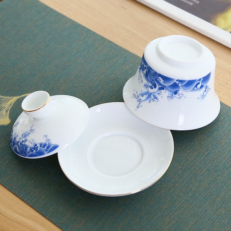 Bộ Tách Uống Trà Bằng Sứ Có Nắp Đậy Cỡ Lớn 12.7cm Tiện Dụng