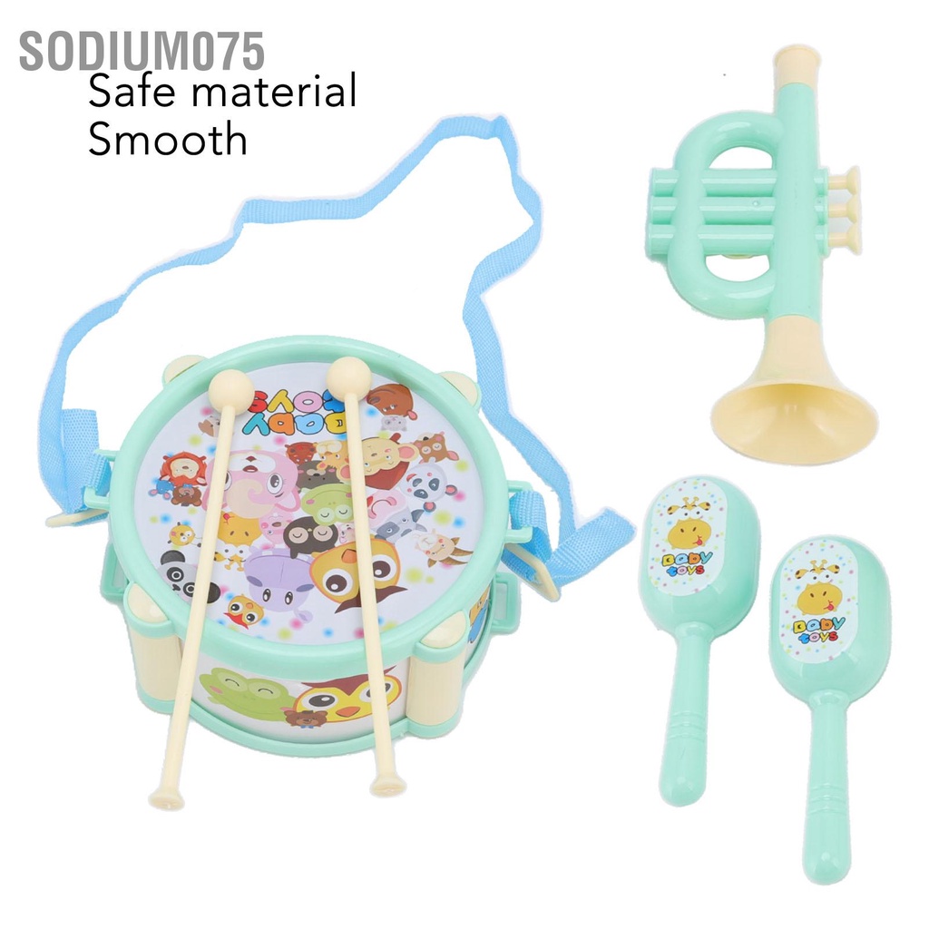 Sodium075 6 cái Đồ chơi âm nhạc giáo dục cho bé Bộ trống Nhạc cụ lắc gõ trên bộ búa cát