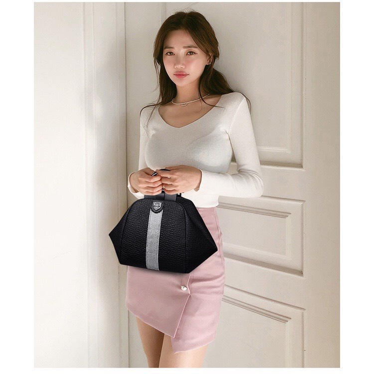 Balo Nữ Thời Trang, 3 Công Dụng Túi Du Lịch, Đeo Chéo, Cầm Tay, Đi Chơi, Chất Da Pu Mềm, Vân Nổi, Không Thấm Nước