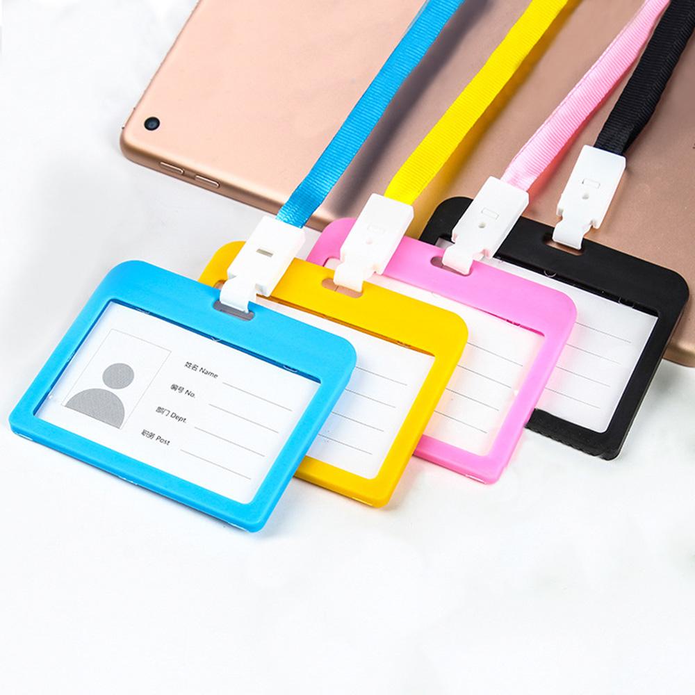 PEWANY 1 Bao Đựng Thẻ ID / Danh Thiếp Trong Suốt Kèm Dây Đeo Đa Năng Tiện Dụng Giá Đỡ
