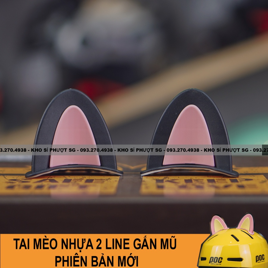 BST Tai mèo nhựa nhiều màu sắc phiên bản đặc biệt gắn nón bảo hiểm phượt 3/4 fullface