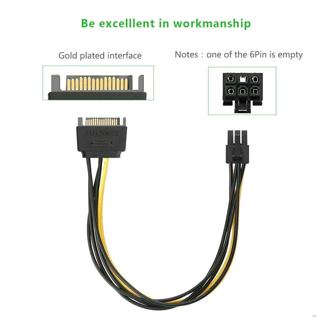 Dây Cáp Nguồn Sata 15-pin Đến 6-pin