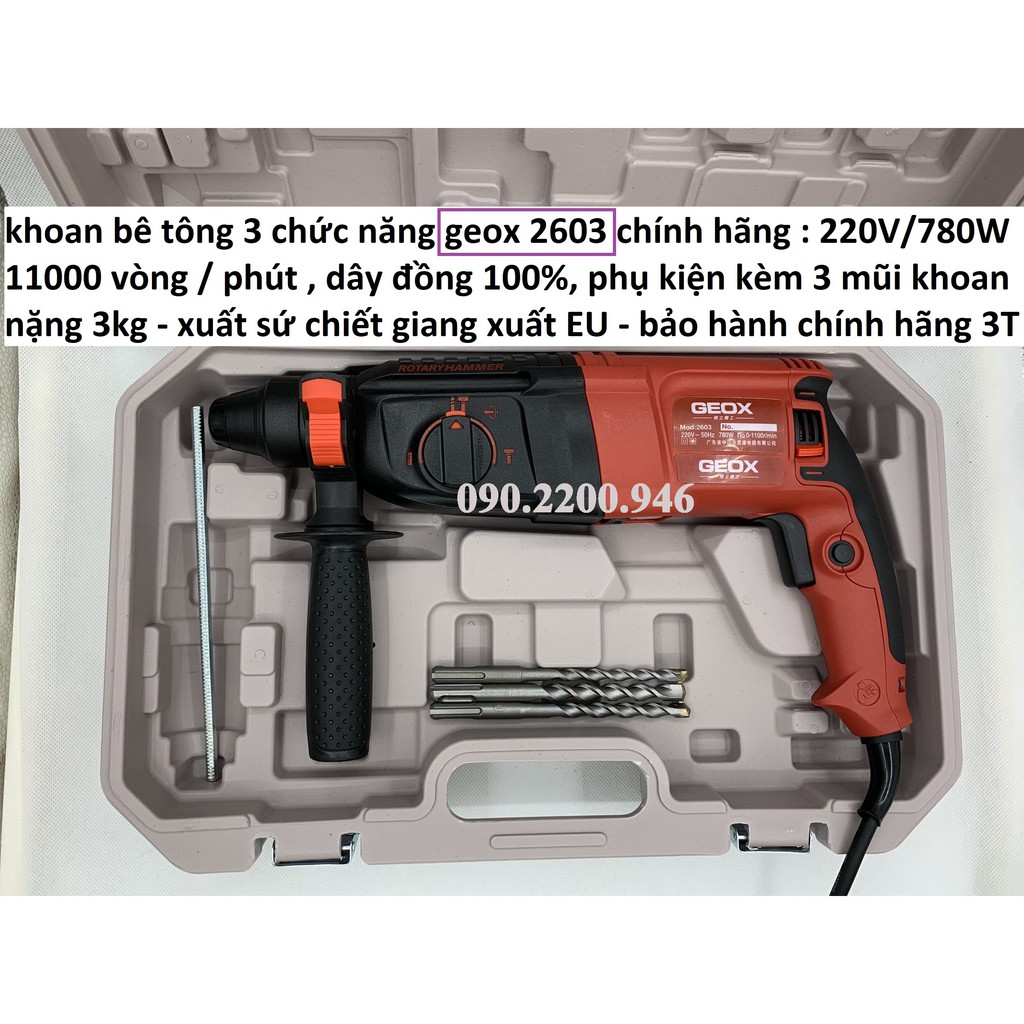 Khoan Bê tông geox 2603, Dekton 2603F, hàng trung ương trung quốc xuất EU