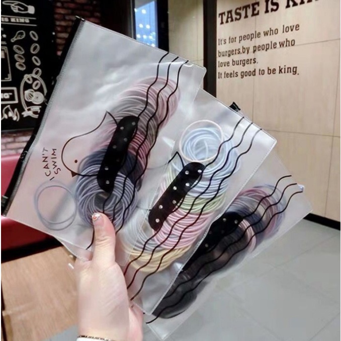 Túi 100 Thun Buộc Tóc Co Giãn Nhiều Màu Sắc Dành Cho Nữ