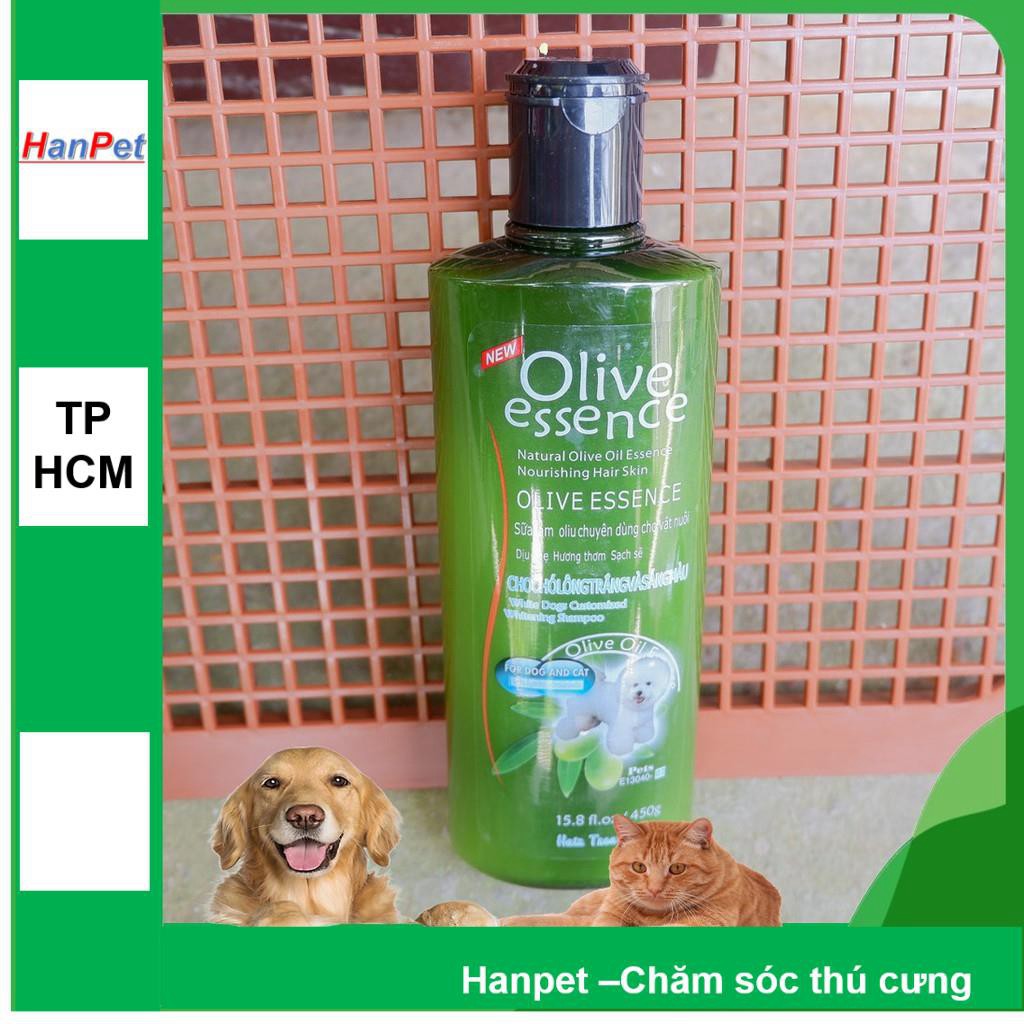 Sữa tắm tinh dầu ô liu chó mèo - Sữa tắm OLIVE dưỡng lông - 450ml loại Làm đẹp chống rụng lông - dầu gội thú cưng