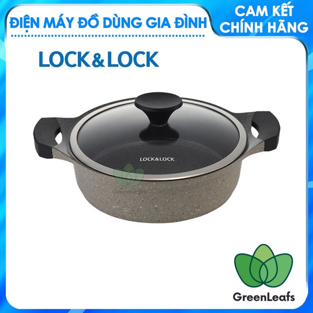 Nồi Stone đáy từ 7 lớp 24cm thành thấp chống dính Lock&amp;Lock LCA6242