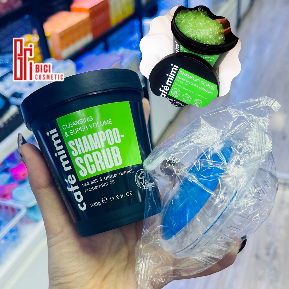 (Tặng Kèm Lược Gội Đầu) Tẩy Tế Bào Chết Da Đầu CAFE MIMI Shampoo Scrub 330g - CÓ BILL