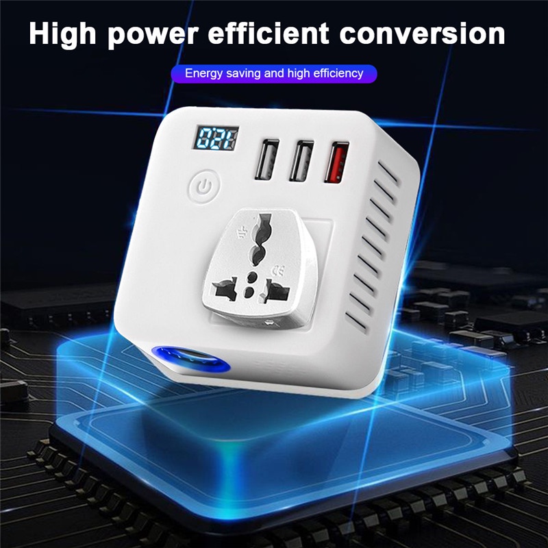 Bộ Chuyển Đổi Nguồn Điện 150w 12v Sang 220v Qc 3.0 Cho Xe Hơi