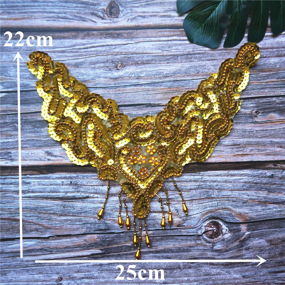 Miếng Vải Ren Thêu Hoa Đính Hạt Lấp Lánh Dùng May Váy Cưới diy