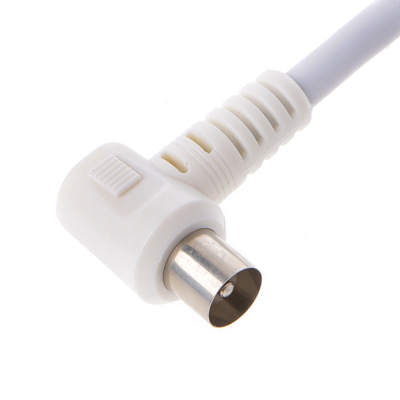 Dây cáp dành cho ăng ten vệ tinh màu trắng giắc cắm 9.5mm cong 90 độ thành cổng cắm kiểu F