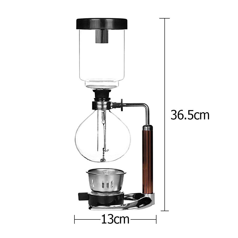 Máy pha cà phê siphon 3 cốc bằng thép không gỉ chống nhiệt tiện dụng