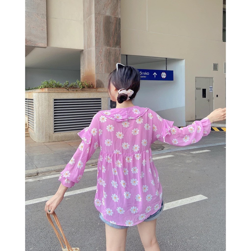 ÁO HOA SƠ MI CỔ NƠ form rộng | BigBuy360 - bigbuy360.vn