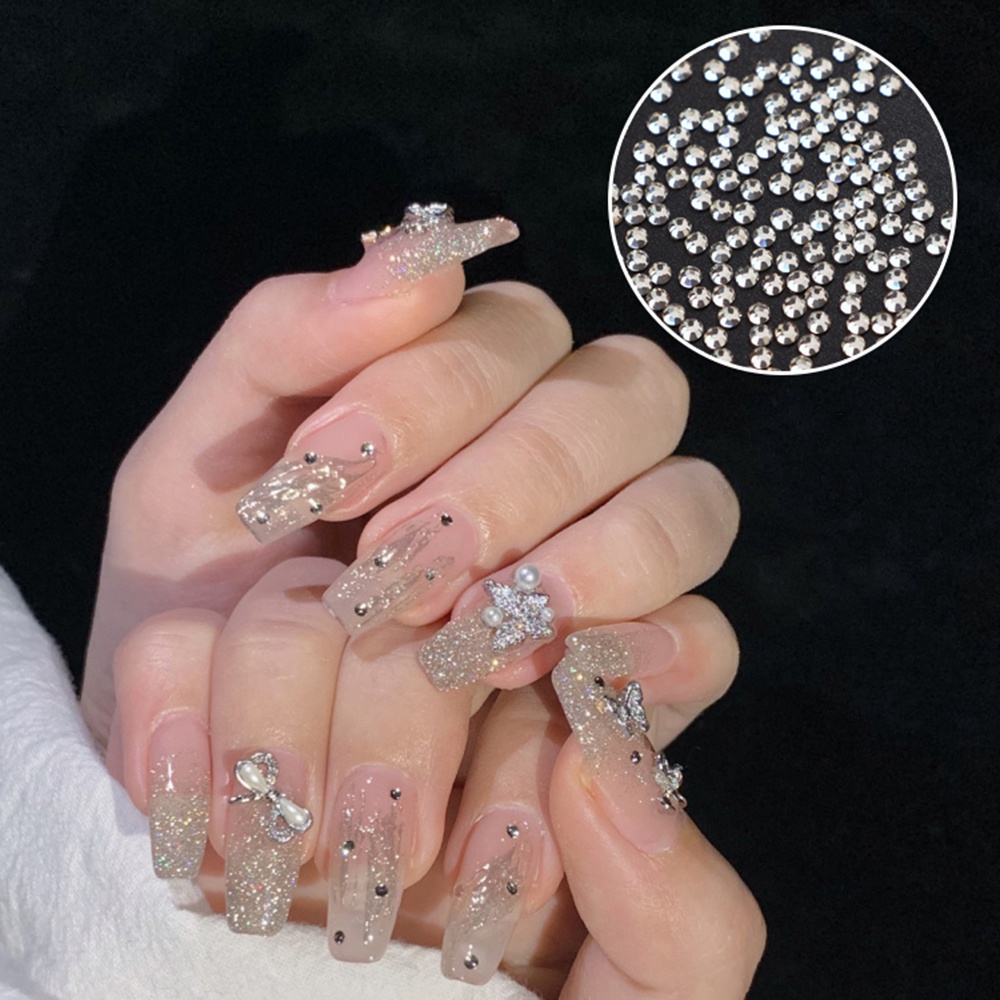 [Hàng mới về] Hộp 6 Ngăn Phụ Kiện Đá 3d Trang Trí Móng Nghệ Thuật Màu Trong Suốt Diy