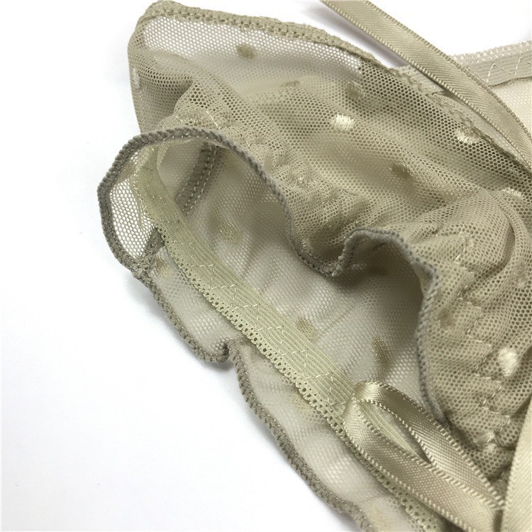 Quần Lót Nữ ❤️FREESHIP❤️ Quần Lót Ren Nữ họa tiết chấm bi viền bèo phối nơ điệu đà mã 0402