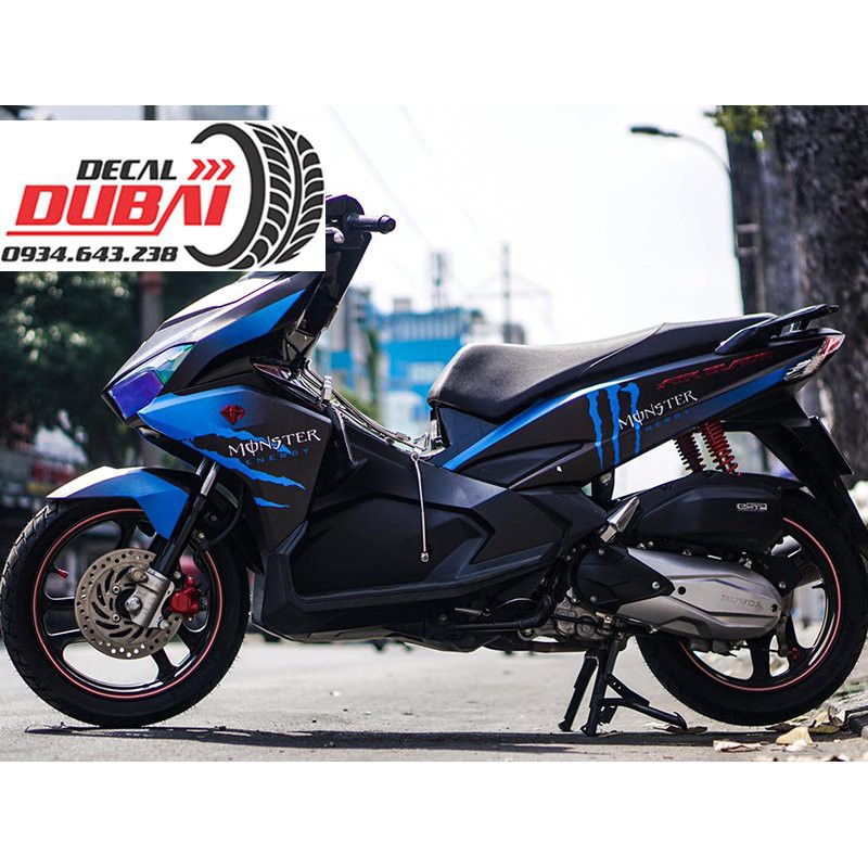 Tem Trùm Air blade Xanh Đen Monster