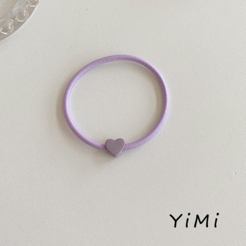 Dây Buộc Tóc Cao Su Co Giãn Màu Kẹo Họa Tiết Trái Tim Đáng Yêu Cho Nữ