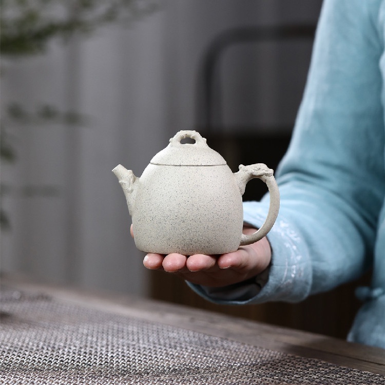 Ấm Tử Sa Nghi Hưng Tần Quyền Song Long 220 ml (Bạch Đoạn Nê)