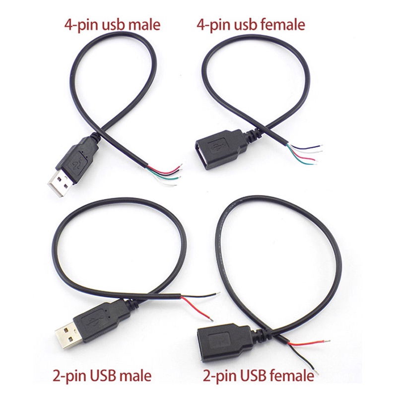 Đường dữ liệu 2-pin 4-pin micro usb 2.0 type-c aux mono connector nguồn điện mở rộng cáp sạc nam sang nữ fvn