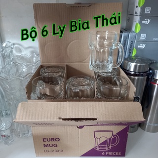Bộ 6 cốc ly thủy tinh thái - 375ml , ly uống bia thái