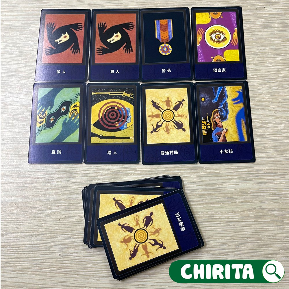 Bộ Bài Ma Sói 50 Thẻ Bài Giấy Cứng Cao Cấp - Phiên Bản Tiếng Việt / Tiếng Trung Boardgame - Đồ Chơi Trẻ Em BFUN