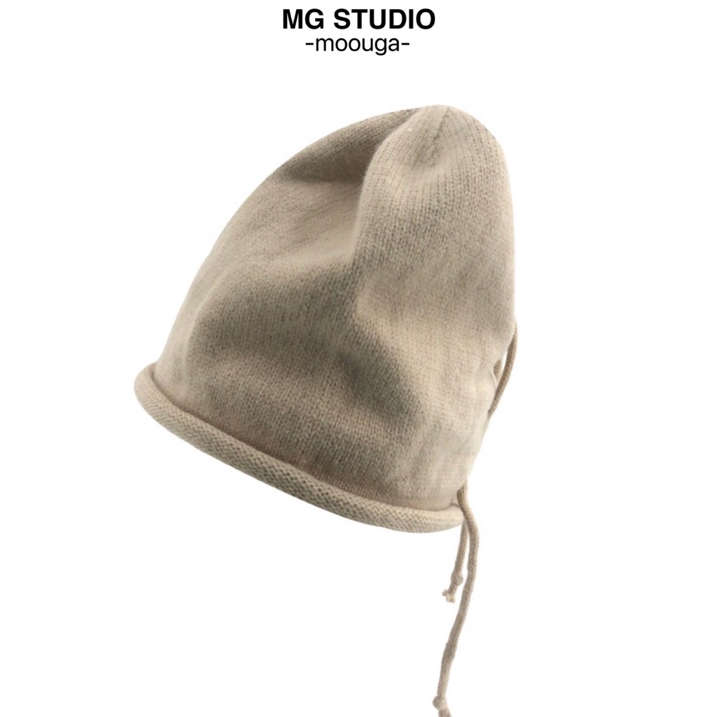 Mũ MG STUDIO dệt kim thiết kế dây rút 4 màu sắc tùy chọn