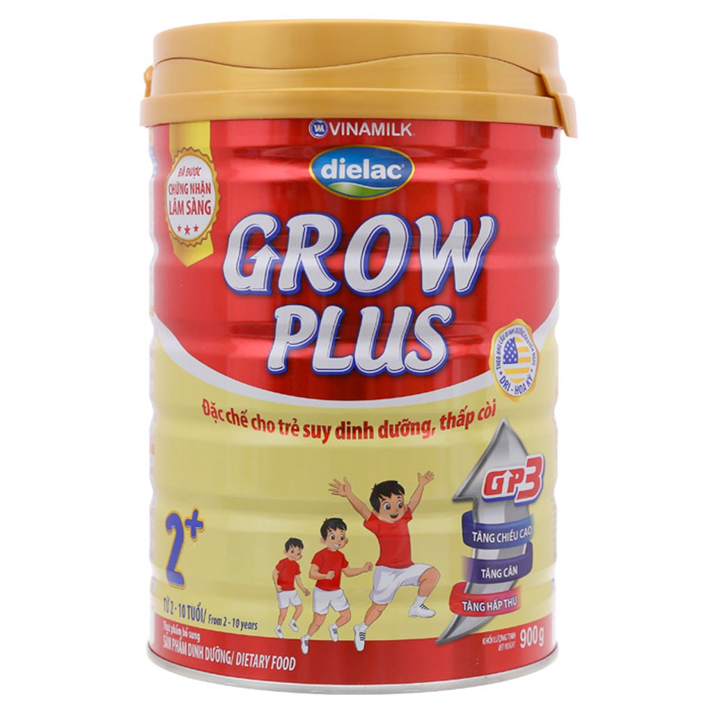 [CHÍNH HÃNG] Sữa Bột Vinamilk Dielac Grow Plus 2+ GP3 - Hộp 900g (Cho bé 2-10 tuổi)