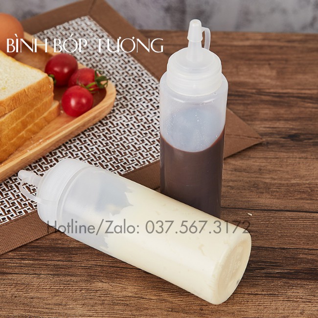 Bình bơm siro 400ml - 600ml - 1000ml Bình bóp tương ớt, tương cà, bóp g Pb511