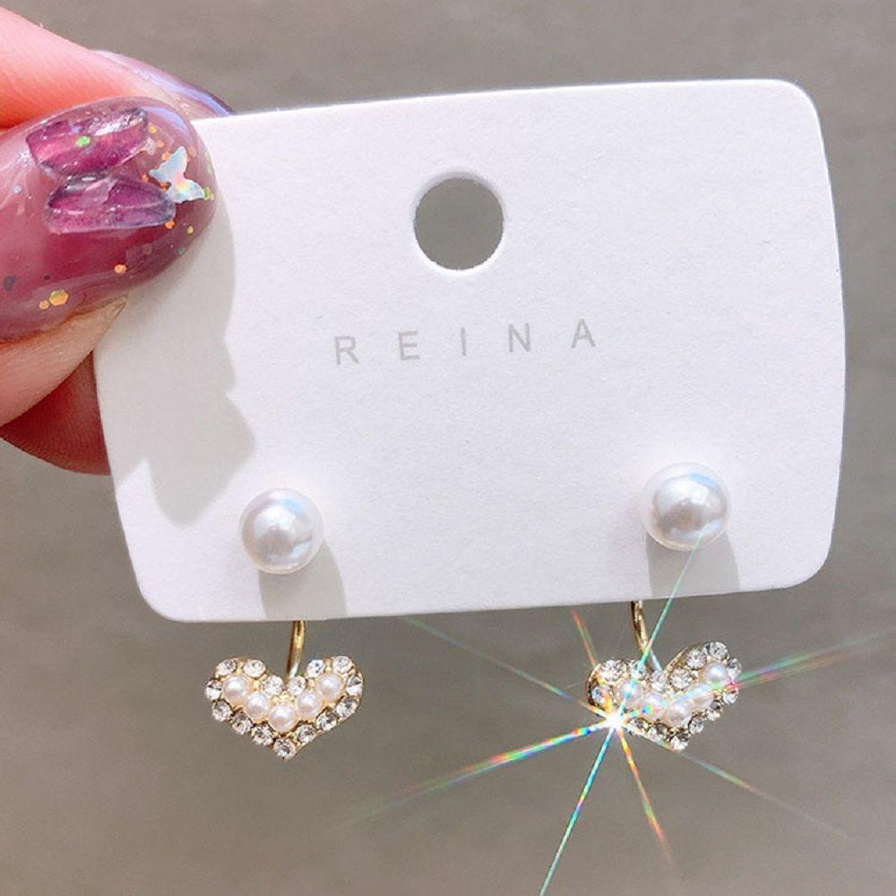 USNOW 1 Đôi Bông Tai Đính Đá Kiểu Dáng Đáng Yêu