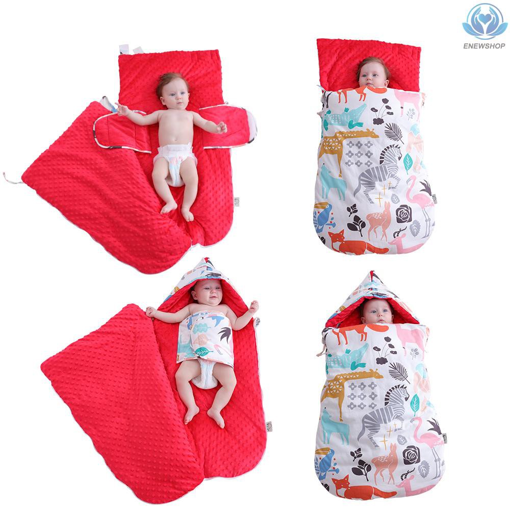 ♥♥enew~Baby Wrap Swaddle Blanket Cotton Hooded Sleeping Bag Sleep Sack Stroller Blanket For Newborn Infant Toddler Orange