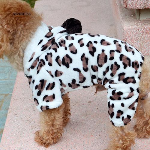 Bộ áo liền quần có nón họa tiết da báo dễ thương cho thú cưng