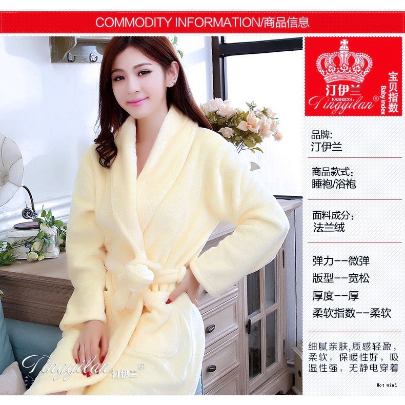 Áo Choàng Tắm Tay Dài Chất Lông Cừu Dày Dặn Màu Vàng Phong Cách Pháp Thời Trang Thu Đông Cho Nữ | BigBuy360 - bigbuy360.vn