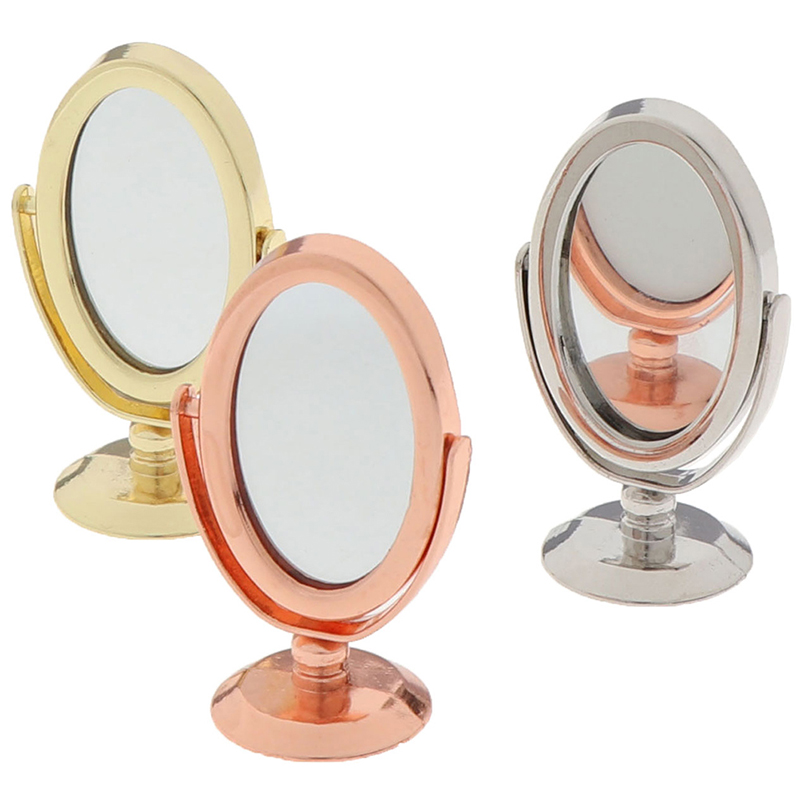 Gương Kim Loại Màu Vàng / Bạc / Vàng Hồng Trang Trí Nhà Búp Bê