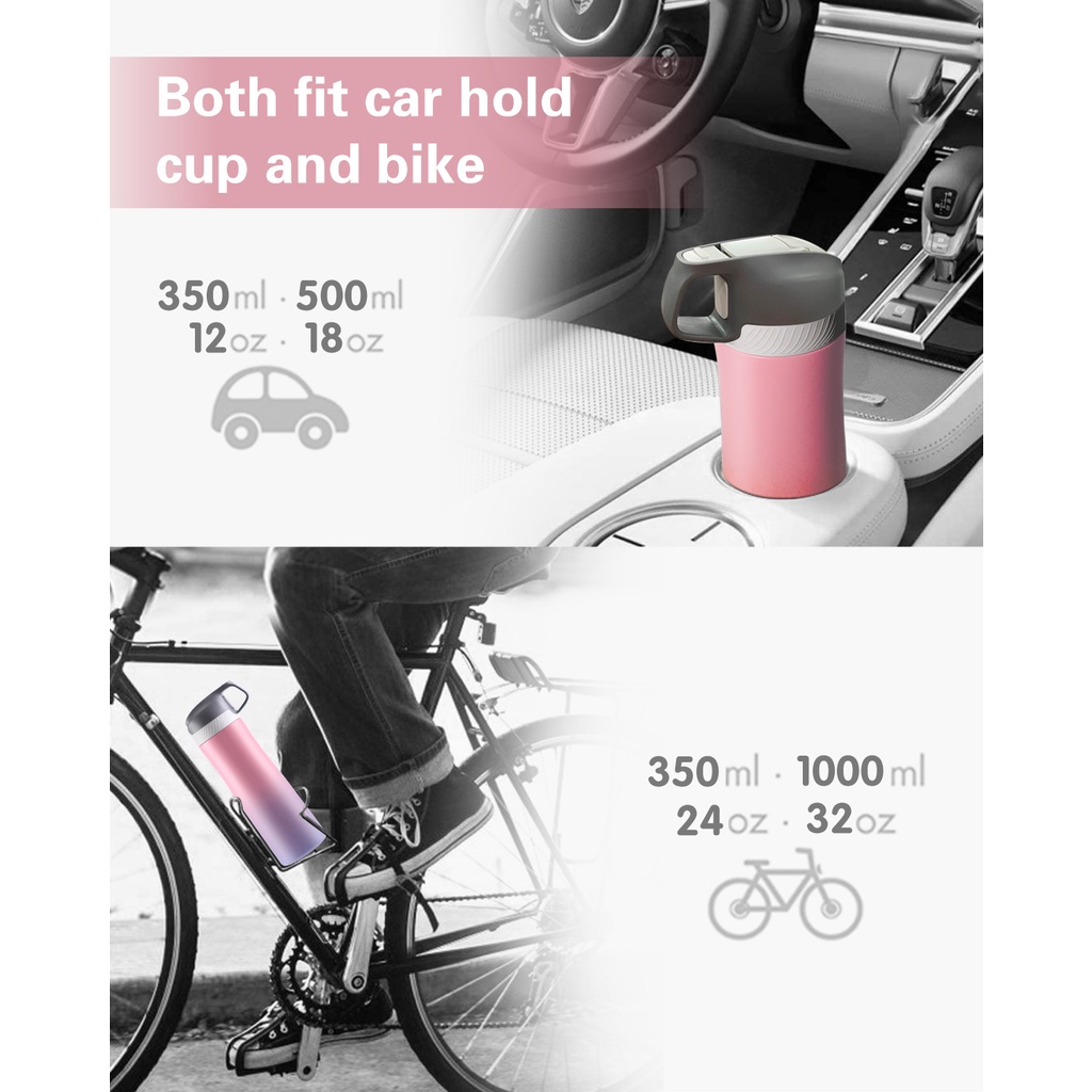 Fjbottle Bình Giữ Nhiệt 550ML Bột gradient Bình Nước Thể Thao Inox 316 Bình Chân Không Cách FJ001