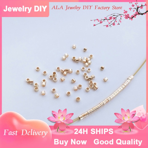 💕Bán buôn đồ trang sức DIY💕Ống Thép Định Vị Mạ Vàng 14K Cao Cấp Nhiều Màu Sắc Chuyên Dụng[hạt tròn/hạt cách ly/vòng cổ/vòng tay/bông tai]