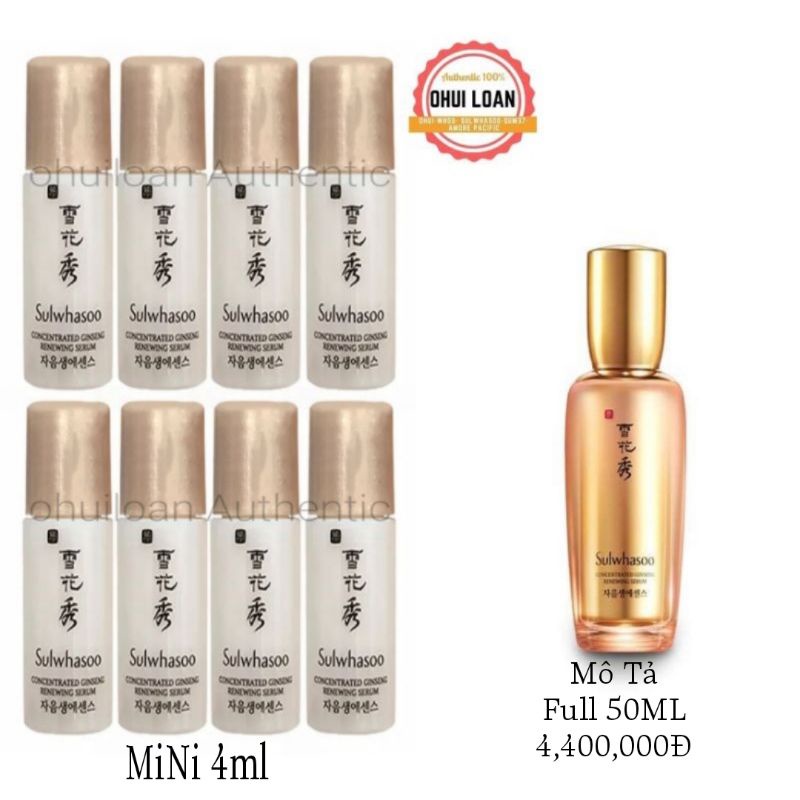 1 Lọ Tinh chất serum nhân sâm phục hồi da Sulwhasoo Concentrated Ginseng Renewing Serum 4ml