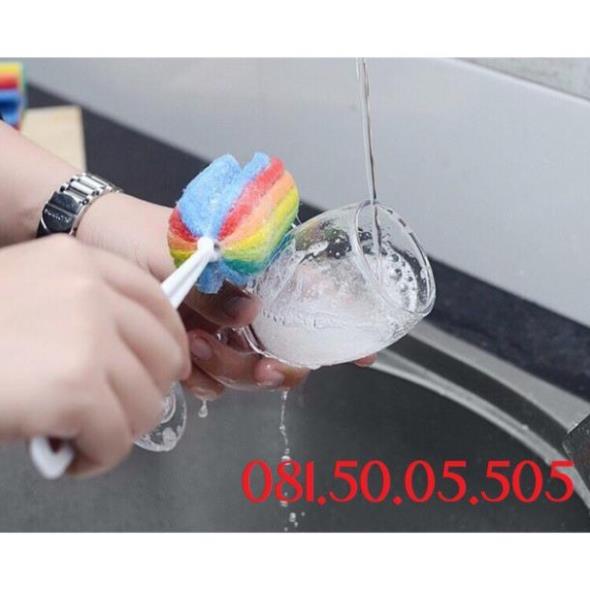 Cây cọ rửa cốc chén 7 màu LOẠI ĐẸP - Cây rửa ly, cốc, chén tiện ích - Cậy cọ rửa bình sữa siêu bền và tiện lợi Pb334